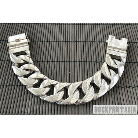 Sterling silver curb cuban bracelet mens heavy wide huge chunky