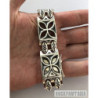 Sterling silver biker cross mens bracelet heavy wide