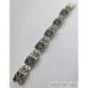 Sterling silver biker cross mens bracelet heavy wide