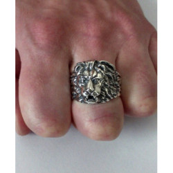 Lion ring sterling silver mens