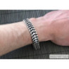 Curb mens bracelet double chain sterling silver woven byzantine wide