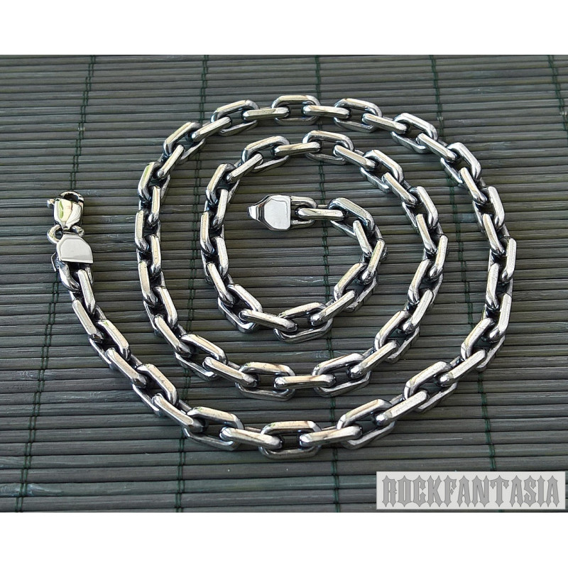 Anchor solid 925 sterling silver necklace chain mens heavy wide huge lobster clasp