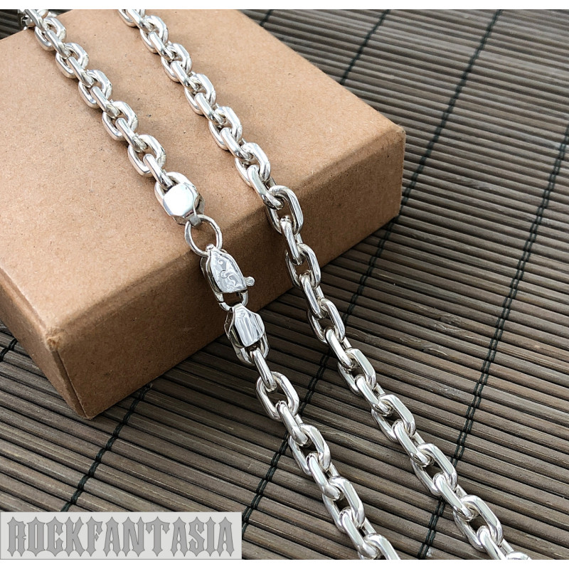 Anchor sterling silver chain necklace mens heavy
