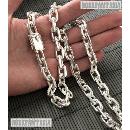 Anchor heavy big chain necklace sterling silver wide massive