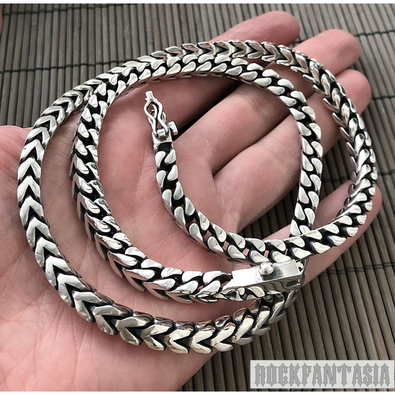 Curb double chain necklace sterling silver mens heavy wide