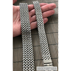 Double curb byzantine bracelet chain sterling silver box heavy huge wide box clasp black oxidized