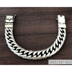 Curb 925 sterling silver bracelet chain mens