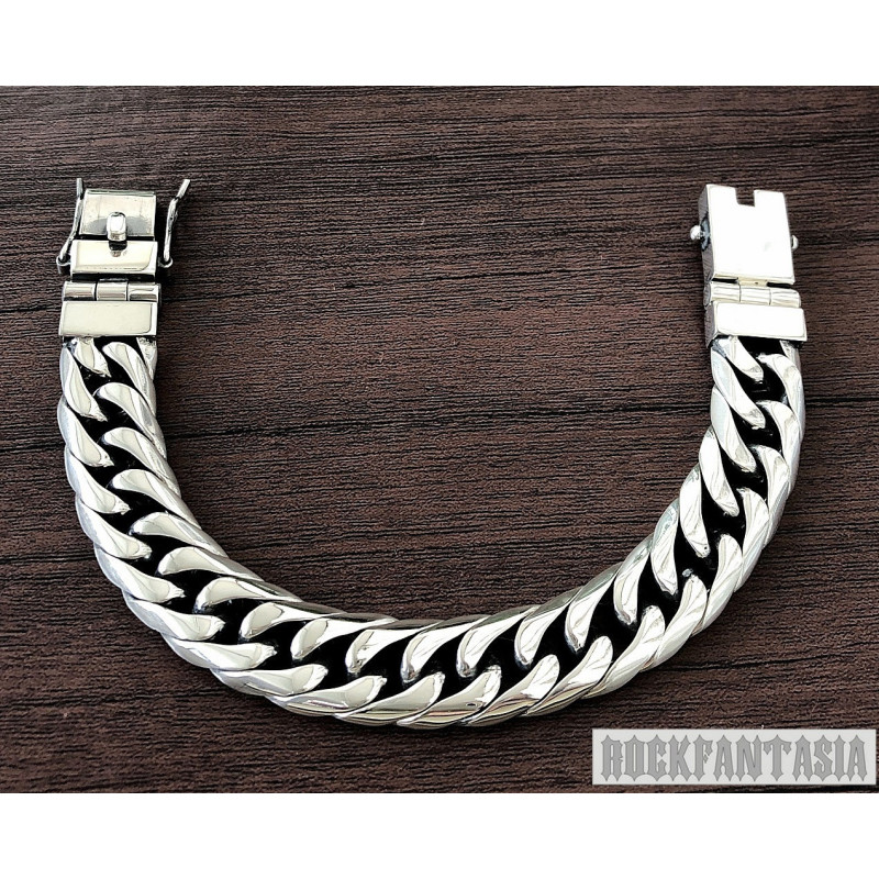 Curb 925 sterling silver bracelet chain mens