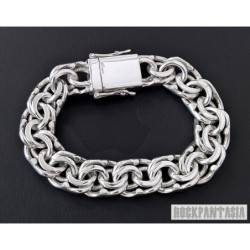 Garibaldi bracelet chain double sterling silver heavy wide bismark