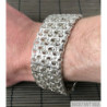 Mens bracelet triple chain sterling silver woven byzantine heavy wide huge box clasp
