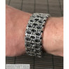 Sun symbol bracelet sterling silver mens double chain byzantine heavy wide box clasp