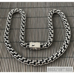 Woven byzantine solid 925 sterling silver necklace chain mens heavy thick round garibaldi bismark