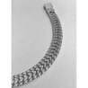 Double curb bracelet chain mens sterling silver woven byzantine  wide