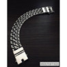 Byzantine bracelet double chain solid sterling silver woven heavy wide box clasp black oxidized
