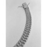 Double curb bracelet chain mens sterling silver woven byzantine heavy wide box clasp
