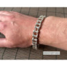 Motorcycle chain bracelet men solid 925 sterling silver biker heavy