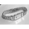 Double curb bracelet chain mens sterling silver woven byzantine  wide