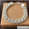 Woven byzantine solid 925 sterling silver bracelet chain mens heavy garibaldi bismark