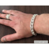 Woven byzantine solid 925 sterling silver bracelet chain mens heavy garibaldi bismark