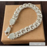 Woven byzantine solid 925 sterling silver bracelet chain mens heavy garibaldi bismark