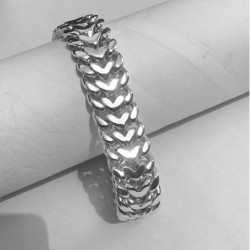 Double curb bracelet chain mens sterling silver woven byzantine  wide