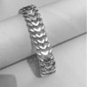 Double curb bracelet chain mens sterling silver woven byzantine heavy wide box clasp
