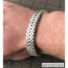 Double curb byzantine bracelet chain sterling silver box heavy huge wide