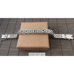 Byzantine foxtail mens bracelet chain solid 925 sterling silver