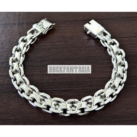 Anchor solid 925 sterling silver bracelet chain mens heavy wide