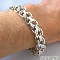 Anchor solid 925 sterling silver bracelet chain mens heavy wide