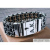 Kardinal bracelet sterling silver heavy wide. Engraving initials mens sterling silver bracelet id