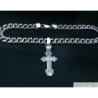 Sterling silver chan necklace cross pendant mens heavy wide woven