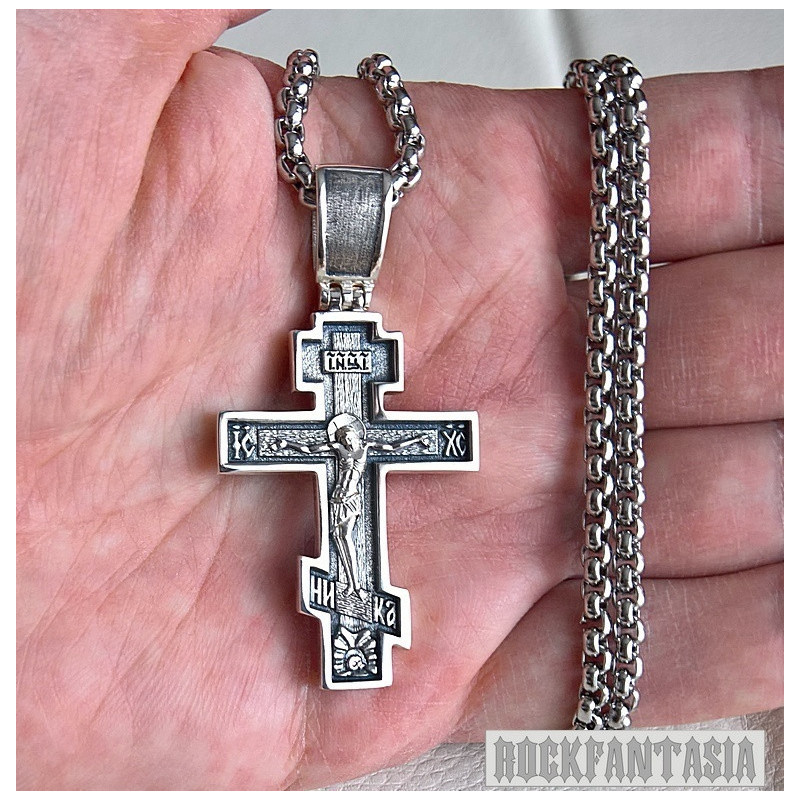 Cross pendant sterling silver mens christian orthodox. Срібний хрестик чоловічий православний