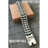 Huge massive double curb mens bracelet chain sterling silver woven byzantine heavy wide