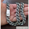 mens silver necklace chain byzantine heavy wide