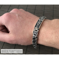 Celtic bracelet solid sterling silver 925 mens woven byzantine box clasp