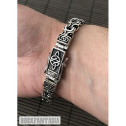Celtic bracelet solid sterling silver 925 mens woven byzantine box clasp