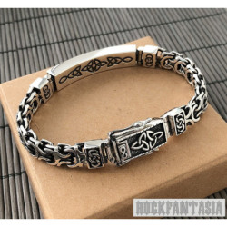 Celtic bracelet solid sterling silver 925 mens woven byzantine box clasp