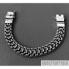 Handmade Emperor Mens Bracelet solid sterling silver double chain woven byzantine heavy wide box clasp