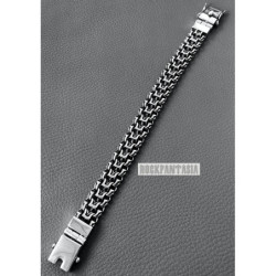 Handmade Emperor Mens Bracelet solid sterling silver double chain woven byzantine