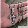 Cross 925 sterling silver pendant mens christian orthodox man, versace greek silver chain necklace