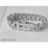 Byzantine bracelet sterling silver heavy wide. Engraving initials mens sterling silver bracelet id