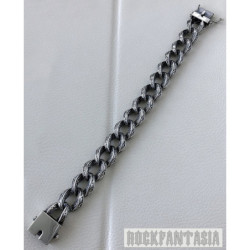 Heavy wide curb men's bracelet solid 925 sterling silver art gift chain box clasp