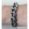 Heavy wide curb men's bracelet solid 925 sterling silver art gift chain box clasp