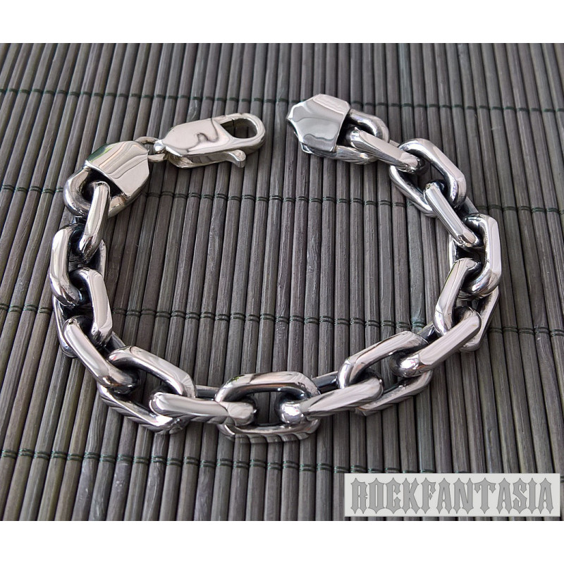 Anchor heavy wide solid 925 sterling silver bracelet chain mens lobster clasp gift