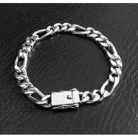 Sterling silver mens bracelet figaro cartier