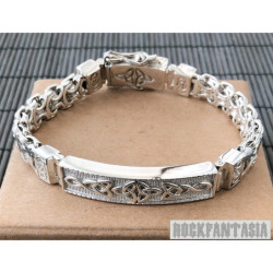 Celtic bracelet solid sterling silver 925 mens woven byzantine triquetra