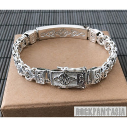Celtic bracelet solid sterling silver 925 mens woven byzantine triquetra