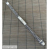 Handmade Emperor Mens Bracelet solid sterling silver double chain woven byzantine id