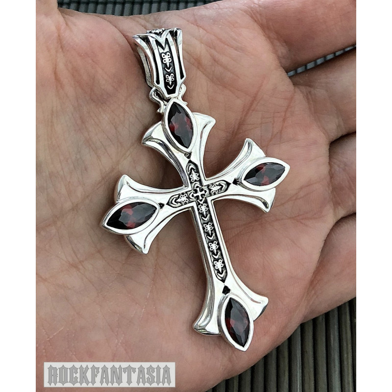 Срібний хрестик чоловічий Ренесанс. Cross pendant Renaissance sterling silver.